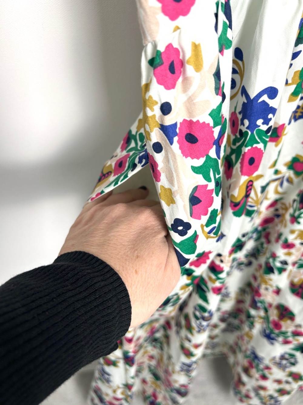 Boden NWT White Floral Midi Dress Violet Square Neck Summer Cotton Size 16 to 18 - Picture 6 of 15